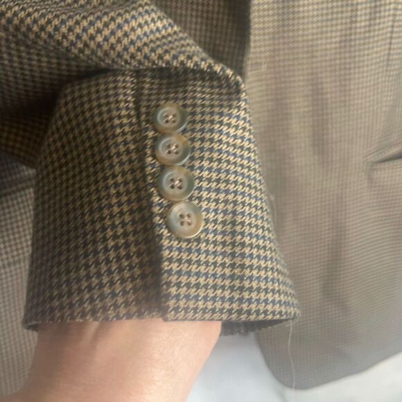 Croft & Barrow Brown Houndstooth Dressy Sports Coat Blazer Men's Size 42R - Picture 6 of 10